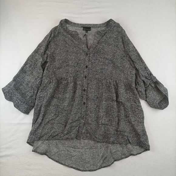 Jones New York Womens Flowy Blouse Size 1X Plus Black White NWT - Picture 1 of 8